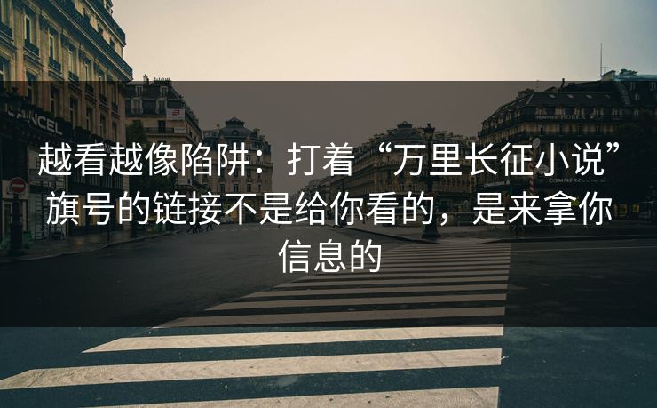 越看越像陷阱：打着“万里长征小说”旗号的链接不是给你看的，是来拿你信息的