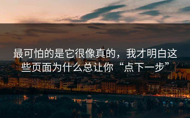 最可怕的是它很像真的，我才明白这些页面为什么总让你“点下一步”